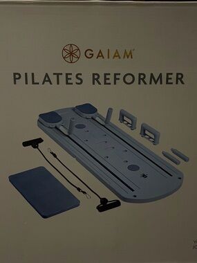 GAIAM Pilates Reformer in Light Blue and Navy